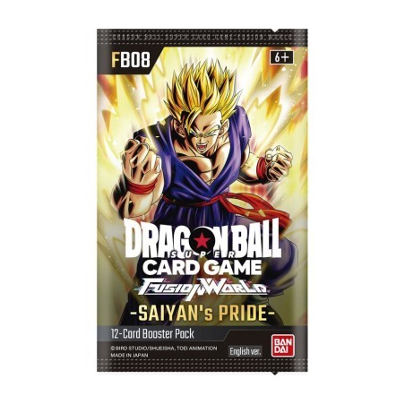 DRAGON BALL SUPER CARD FUSION WORLD SAIYAN PRIDE FB08 EU BUSTINA IN INGLESE