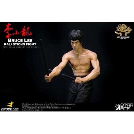 BRUCE LEE KALI STICKS FIGHT NORMAL BASEMENT STATUA RESINA FIGURE