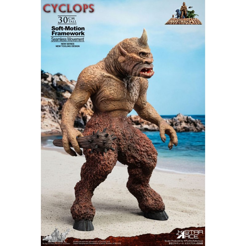 STAR ACE RAY HARRYHAUSEN SOFT-MOTION SERIES CYCLOPS STATUA DIORAMA