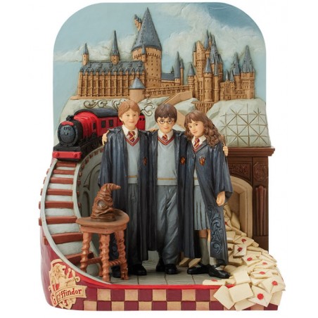 HARRY POTTER TRIO CASTLE SCENE THE JOURNEY BEGINS STATUA FIGURE DIORAMA