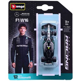 BBURAGO MERCEDES-AMG F1 W16 12 KIMI ANTONELLI DIE CAST METAL 1/64 MODEL REPLICA