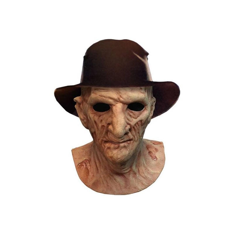 A NIGHTMARE ON ELM STREET 2 FREDDY KRUEGER DLX LATEX MASK WITH HAT MASCHERA TRICK OR TREAT STUDIOS