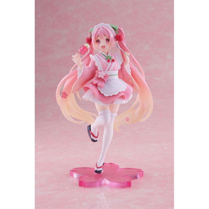 HATSUNE MIKU SAKURA MIKU NEWLY WRITTEN JAPANESE CAFE FIGURE STATUA TAITO