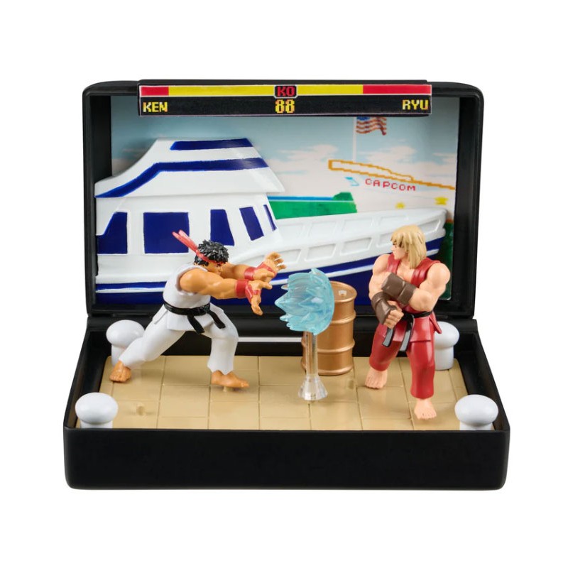 CONSOLE HEROES SEGA MEGA DRIVE SUPER STREET FIGHTER 2 DIORAMA REPLICA CARTRIDGE