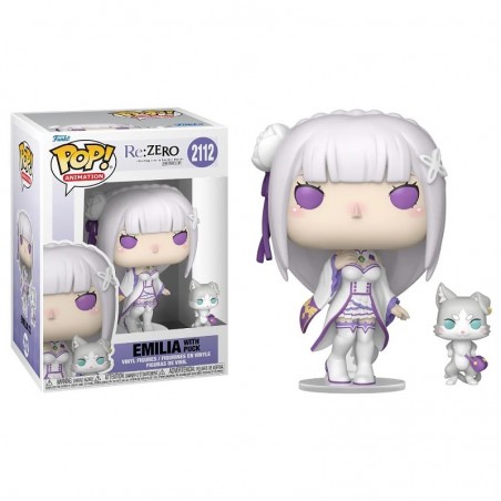 FUNKO POP! RE:ZERO EMILIA WITH PUCK BOBBLE HEAD KNOCKER FIGURE