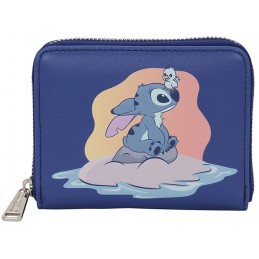 DISNEY STITCH SITTING ON THE ROCK PORTAFOGLIO ZIP DONNA LOUNGEFLY