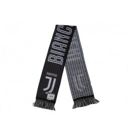 SCIARPA SCARF POLIESTERE JUVENTUS UFFICIALE BIANCONERI NERA