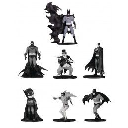 DC COLLECTIBLES BATMAN BLACK AND WHITE MINI S4 PVC SET 7-PACK ACTION FIGURE