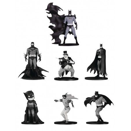 BATMAN BLACK AND WHITE MINI S4 PVC SET 7-PACK ACTION FIGURE