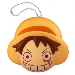 MEGAHOUSE ONE PIECE FLUFFY SQUEEZE - RUBBER LUFFY FACE KEYCHAIN PORTACHIAVI ANTISTRESS