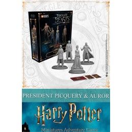 HARRY POTTER MINIATURE ADVENTURE GAME - FANTASTIC BEASTS PRESIDENT PICQUERY AND AUROR MINI RESIN STATUE FIGURE KNIGHT MODELS