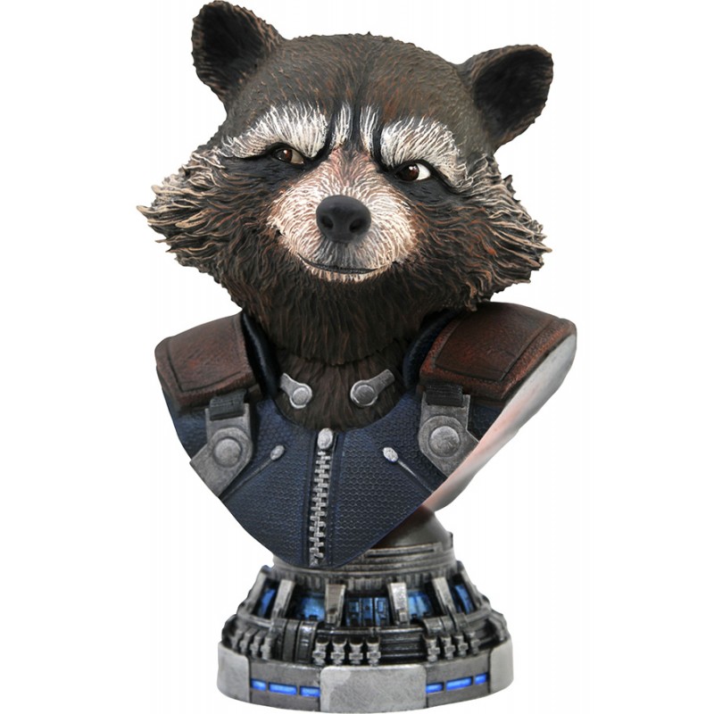 DIAMOND SELECT MARVEL LEGENDS IN 3D - ROCKET RACCOON 1/2 20CM RESIN BUST STATUE FIGURE