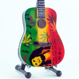 MINI GUITAR BOB MARLEY TRIBUTE ONE LOVE MINI REPLICA IN LEGNO MUSIC LEGENDS COLLECTION