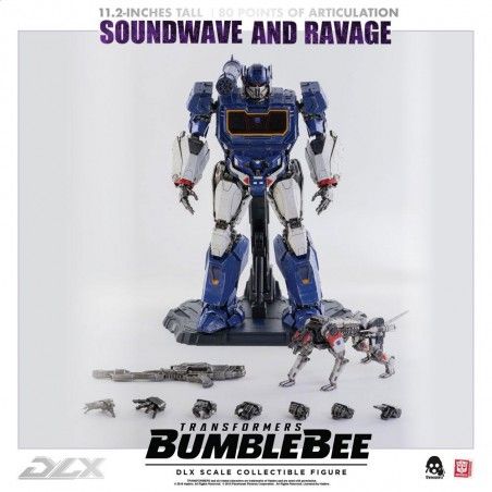 TRANSFORMERS BUMBLEBEE - SOUNDWAVE AND RAVAGE DLX SCALE COLLECTIBLE ACTION FIGURE 28CM