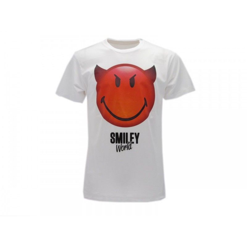 MAGLIA T SHIRT SMILEY WORLD DEVIL BIANCA MAGLIA T SHIRT SMILEY WORLD DEVIL BIANCA