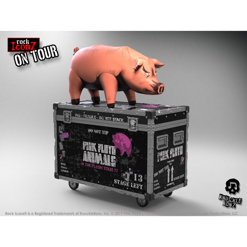 KNUCKLEBONZ ROCK ICONZ - PINK FLOYD PIG ON TOUR LIMITED STATUE 15 CM RESIN FIGURE