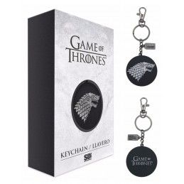 SD TOYS GAME OF THRONES STARK SILVER LOGO METAL KEYCHAIN PORTACHIAVI
