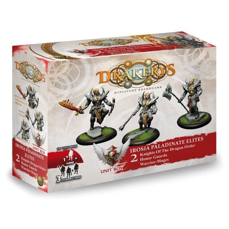 DRAKERYS MINIATURE BOARDGAME - IROSIA PALADINATE ELITES KNIGHTS OF THE DRAGON ORDER / HONOR GUARDS / WARRIOR–MAGES FIGURE SET...