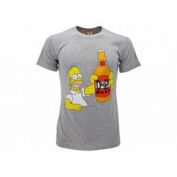MAGLIA T SHIRT THE SIMPSONS DUFF BEER HOMER GRIGIA