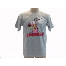 MAGLIA T SHIRT LEONE CANE FIFONE COURAGE COWARDLY DOG GRIGIA