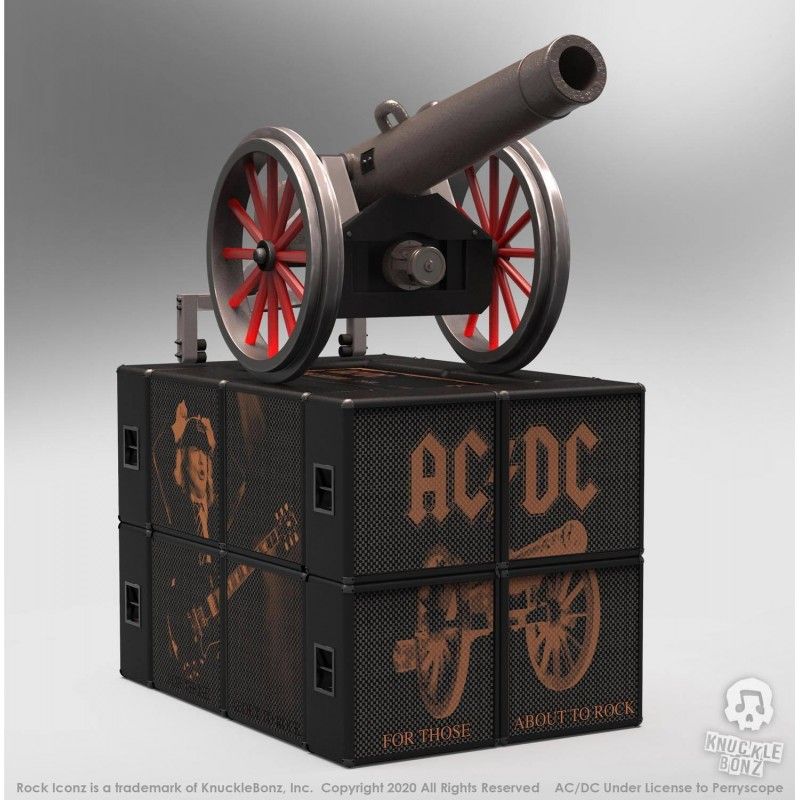 ROCK ICONZ - AC/DC ON TOUR FOR THOSE ABOUT TO ROCK CANNON STATUE 20 CM RESIN FIGURE KNUCKLEBONZ