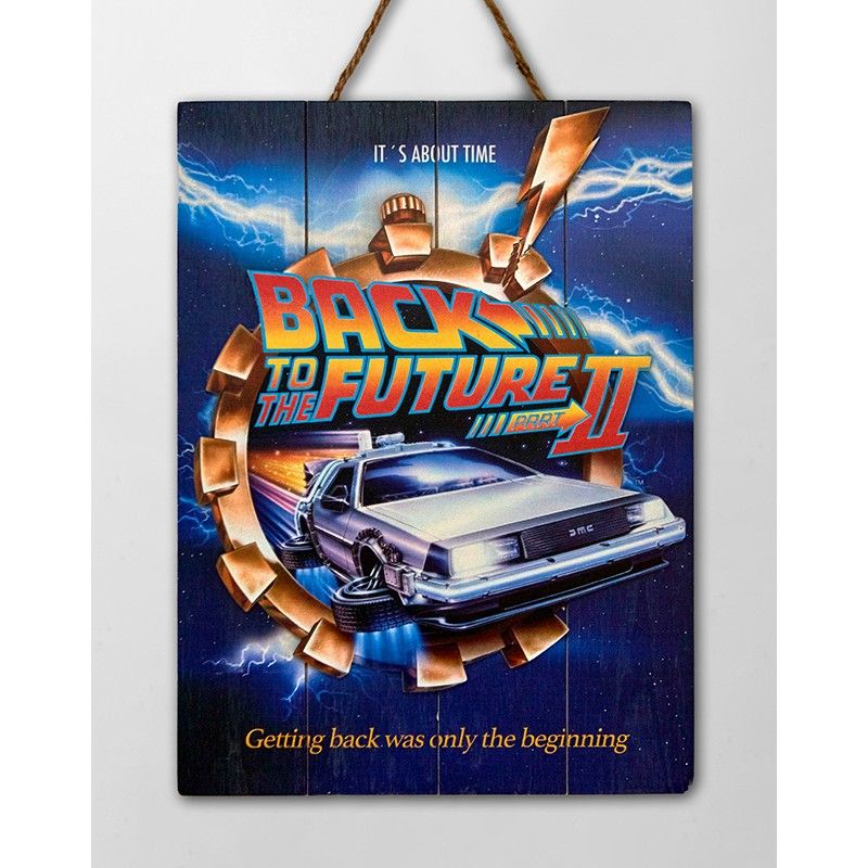 DOCTOR COLLECTOR BACK TO THE FUTURE 2 WOOD PRINT STAMPA SU LEGNO