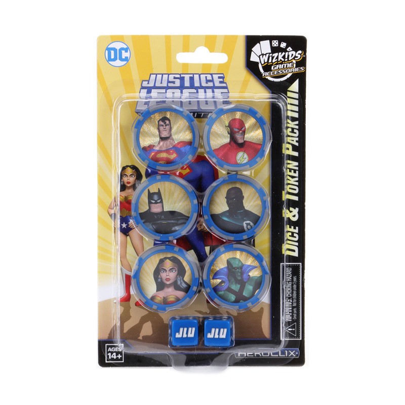 DC JUSTICE LEAGUE UNLIMITED HEROCLIX DICE AND TOKEN PACK WIZKIDS