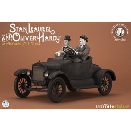 INFINITE STATUE LAUREL AND HARDY ON FORD OLDANDRARE STATUE FIGURE