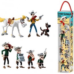 LUCKY LUKE TUBE SET 7 MINI FIGURES PLASTOY