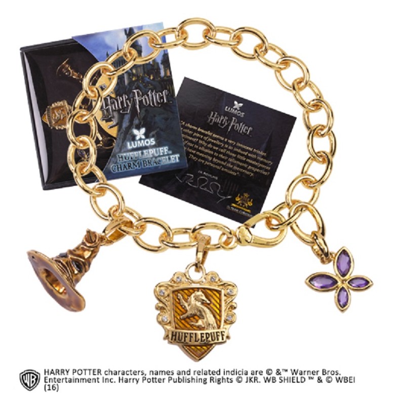 NOBLE COLLECTIONS HARRY POTTER HUFFLEPUFF CHARM BRACELET