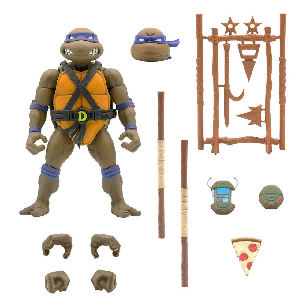 Bandai genuine movable doll model ninja turtle Donatello collection anime  characters decorative ornaments children's toys