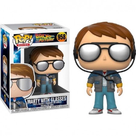 FUNKO POP! BACK TO THE FUTURE MARTY MCFLY WITH GLASSES BOBBLE HEAD KNOCKER FIGURE