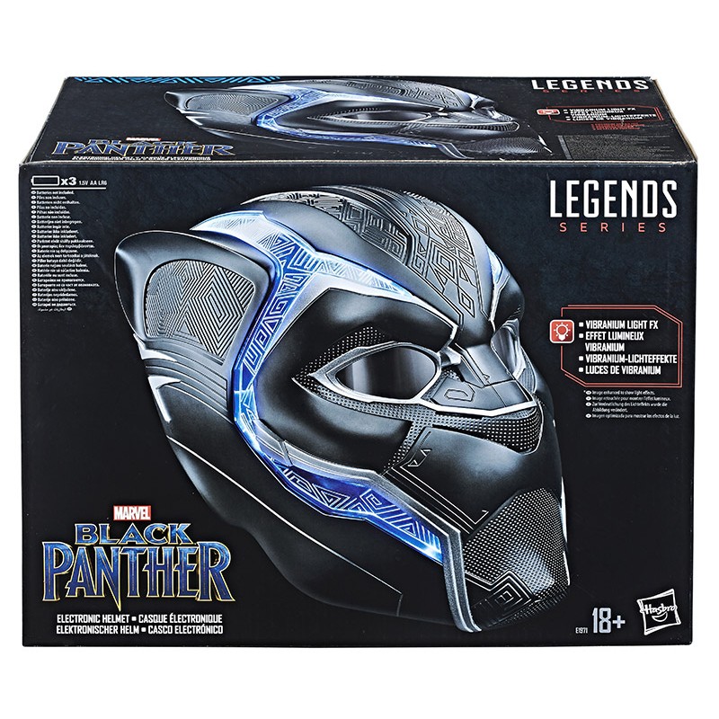 HASBRO MARVEL BLACK PANTHER ELECTRONIC HELMET PANTERA NERA FULL SCA...