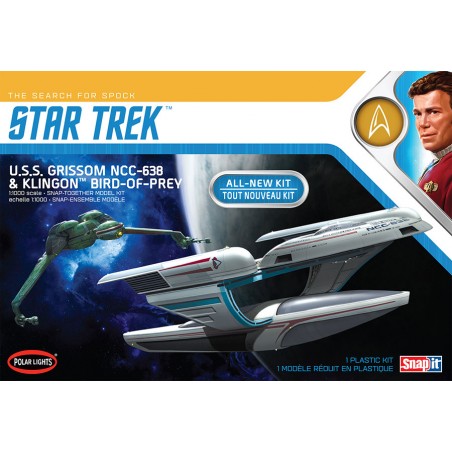 STAR TREK U.S.S. GRISSOM NCC-638 AND KLINGON BIRD OF PREY 1/1000 MODEL KIT