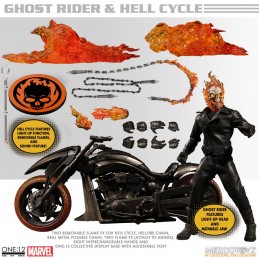 GHOST RIDER AND HELL CYCLE ONE:12 ACTION FIGURE MEZCO TOYS