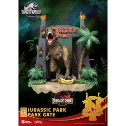 BEAST KINGDOM D-STAGE JURASSIC PARK GATE T-REX STATUE FIGURE DIORAMA