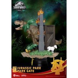 BEAST KINGDOM D-STAGE JURASSIC PARK GATE T-REX STATUE FIGURE DIORAMA