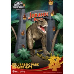 BEAST KINGDOM D-STAGE JURASSIC PARK GATE T-REX STATUE FIGURE DIORAMA