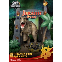 BEAST KINGDOM D-STAGE JURASSIC PARK GATE T-REX STATUE FIGURE DIORAMA