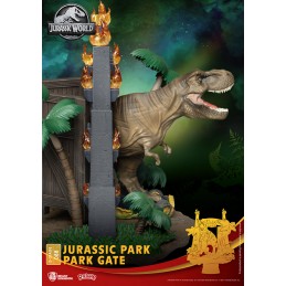 BEAST KINGDOM D-STAGE JURASSIC PARK GATE T-REX STATUE FIGURE DIORAMA